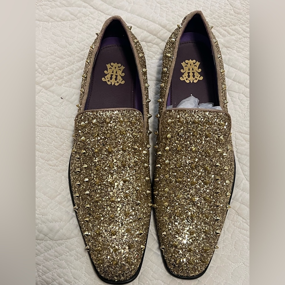 Gold men loafers